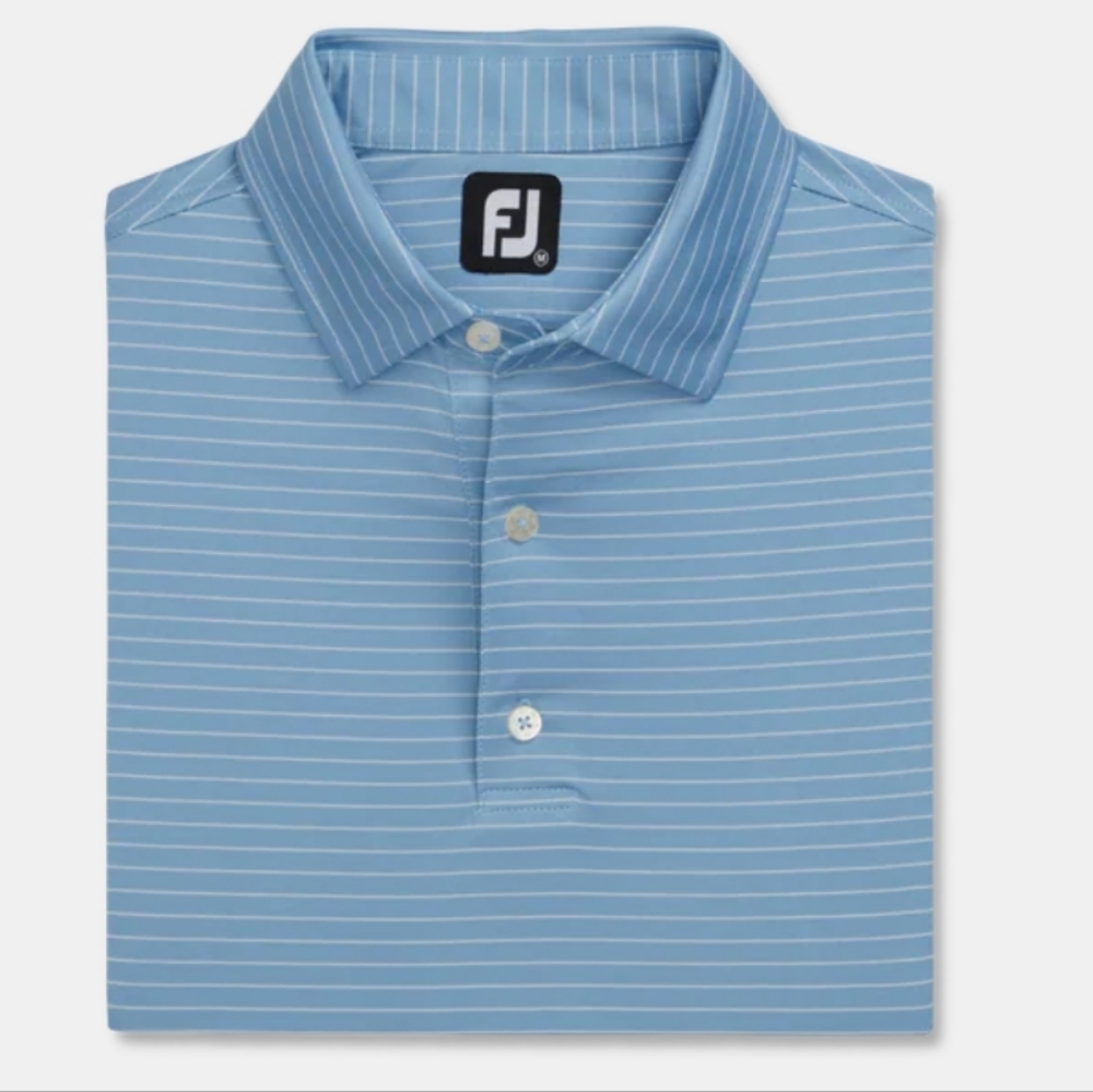 Men's Blue Striped FootJoy Polo